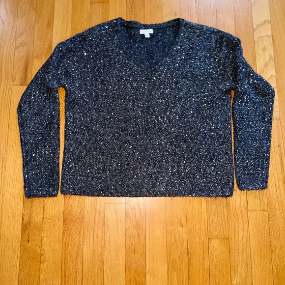 Garnet Hill sparkle v-neck holiday sweater, small - Picture 11 of 12